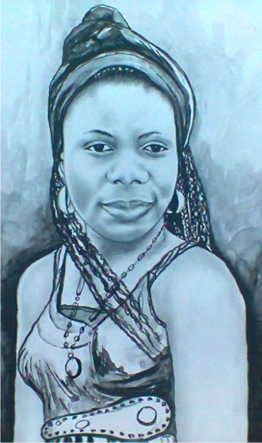 drawing portraitartwork black and white watercolor on paper by chembaline c uche